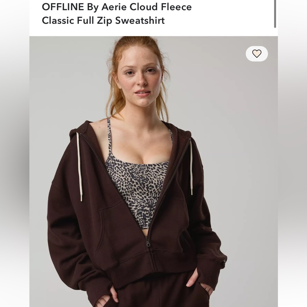 Aerie Cloud Fleece Classic Full Zip Sweatshirt (XS)